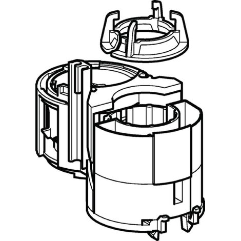Récepteur pneumatique simple touche – Mécanisme de chasse d'eau – Longueur ajustable pour installation facile – Compatible avec systèmes Geberit