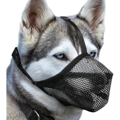 Muselière Chien, Muselières pour Chiens Respirant, Taille L Musoliaire Chien, Museliere Noir Ajustable pour Chiens de Taille Moyenne, Grande et Petite (1/5)