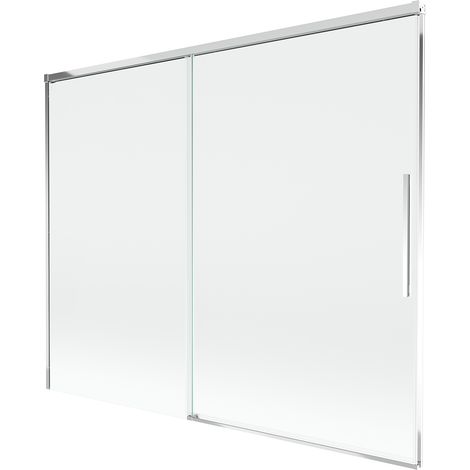 Mexen Rox paravento per vasca da bagno a 2 ante scorrevole 190 x 150 cm, trasparente, cromo - 8C9-190-001-01-00