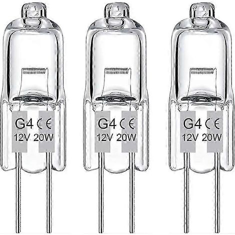 Lot de 20 ampoules halogènes G4 20 W 12 V – Lumière blanc chaud. Compatibles avec un éclairage optimal. (1/4)