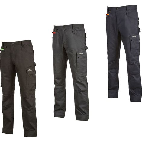 Pantalones de trabajo multibolsillos U-Power Beat - L - Negro (1/4)