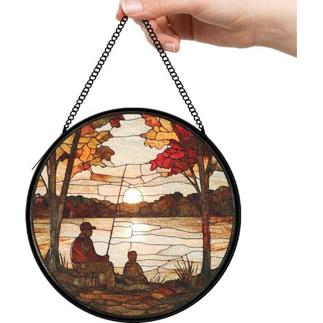 30 cmAttrape-soleil fleurs oiseaux abeille en verre coloré, décoration murale élégante, cadeau femme (1/5)