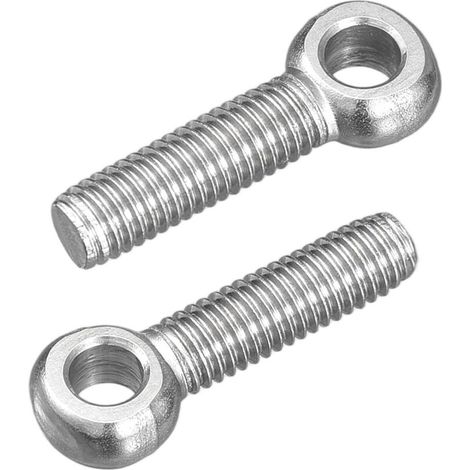 Quatre boulons à œil, en acier inoxydable 304, adaptés aux machines en acier inoxydable 304, aux boulons à œil de vannes à guillotine et aux fixations de tuyaux en acier (M5 x 20 mm). (1/5)