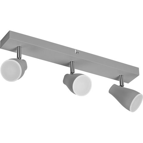 OSRAM Spot de plafond SPOT PEAR 430mm, gris, 12,9W, 630lm, lumière directionnelle avec couleur de lumière blanc chaud, avec tête GU10 flexible, ampoule GU10 incluse, IP20, 2700K. (1/4)