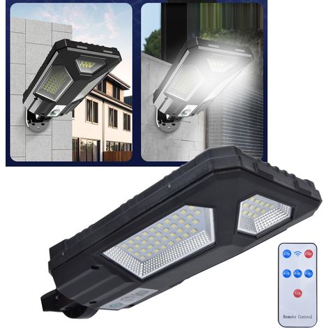 Applique murale solaire à détecteur de mouvement, 87 LED, télécommande, étanche IP65 pour une utilisation extérieure, idéale pour les cours, jardins, allées et l'éclairage public. Alimentation solaire (1/5)