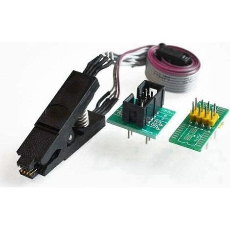 Pince de test pour programmateur SOP8, pince universelle à 8 broches pour adaptateurs et supports de circuits intégrés, adaptée à la programmation de puces. (1/5)