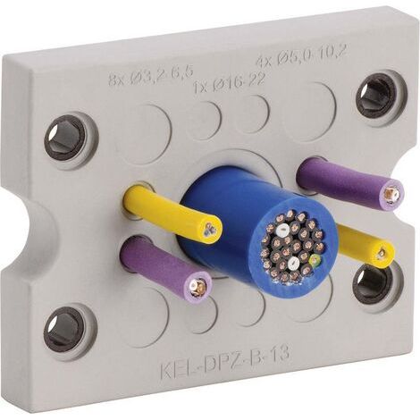 Icotek KEL-DPZ-B17 Kabeldurchführungsplatte Klemm-Ø (max.) 16.2 mm Polyamid, Elastomer Grau 1 St. (1/3)