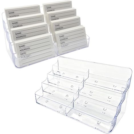 Porte-cartes de visite de bureau, 8 compartiments, présentoir et rangement (1/5)