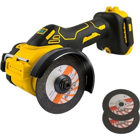 Meuleuse d'angle sans fil pour Dewalt 18/20 V, mini meuleuse d'angle sans balais 20 000 tr/min 75 mm petit outil d'angle avec 2 pièces disques pour couper, polir, meuler (pour Dewalt) (1/5)