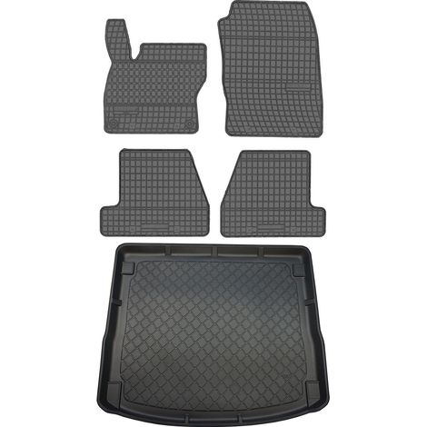 Juego de alfombrillas de goma para coche y alfombrilla para maletero para Ford Focus III Estate (marzo de 2011 a agosto de 2018).