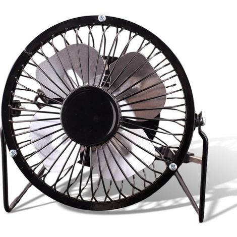 Mini ventilateur de bureau USB flexible rotatif à 360° avec coque en métal USB silencieux de 10,2 cm pour ordinateur portable et ordinateur portable (noir) (1/5)