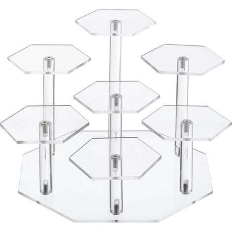 Présentoir en acrylique pour figurines, 7 niveaux, support en acrylique transparent, pièces de collection, présentoir pour cupcakes, desserts et figurines d'action (1/5)