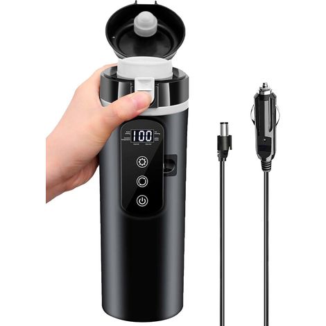 Bouilloire 12V pour Voiture, Écran Tactile – 400 ml, Acier Inoxydable 304, Couvercle Étanche, Température Réglable (45-100°C) pour Café, Thé (1/5)