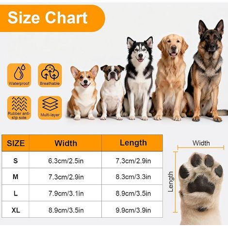 Dog Rain Boots, Dog Socks Winter Waterproof Protection and Recovery Anti-Licking Paw with Adjustable Straps for Small Medium Puppies Outdoor, XL (1/2)