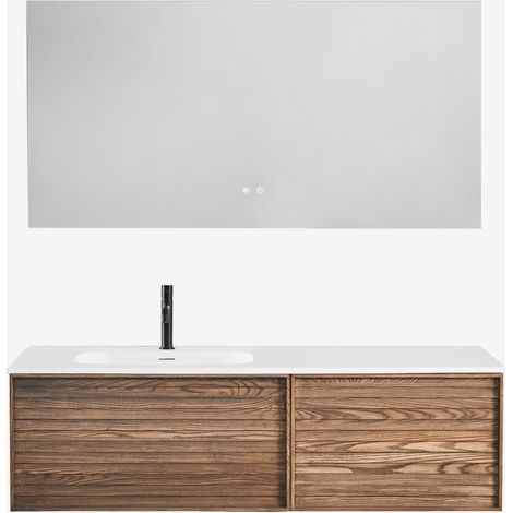 Ensemble meuble de salle de bain en bois Solea avec lavabo intégré SKLUM