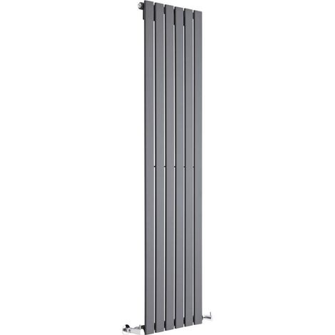 Milano Alpha Anthracite Vertical Column Single Flat Panel Radiator - 1600mm x 420mm (1/5)