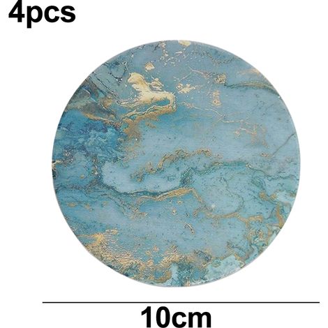 Dessous de verre, motif marbre, en céramique absorbante avec dos en liège, aspect rayé, cadeau de pendaison de crémaillère (1/5)