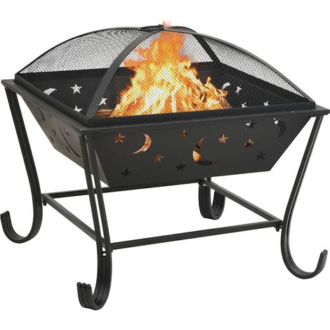 Maison Exclusive - Braciere con Attizzatoio 62 cm XXL in Acciaio (1/5)
