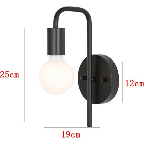 Applique Murale LED Nordique et Minimaliste, Lampe de Chevet Orientable avec Fixation Magnétique, Éclairage Moderne Style Crème pour Chambre à Coucher, Modèle Noir Version C avec Ampoule-lsw