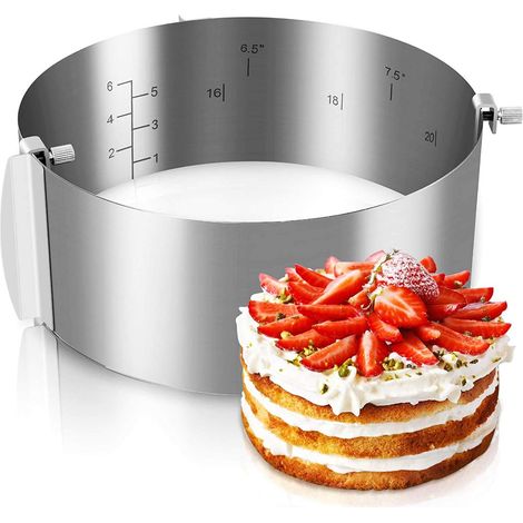 Cercle à Gâteau Réglable en Inox 304 Diamètre Ø16-30cm (1/5)