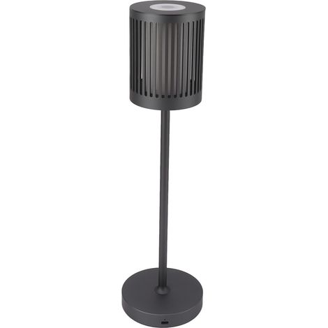 Lampe de table sans fil LED à intensité variable tactile, étanche, en métal, batterie rechargeable USB 5000 mAh, idéale pour la chambre, le bureau ou l'extérieur (gris).