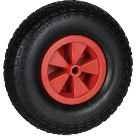 Roue de brouette increvable 4.00-6 Caoutchouc PU et jante plastique Charge max 100 kg Pour chariot de jardin et terrains accidentés (1/5)