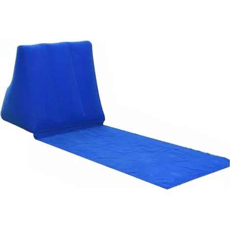 Coussin Gonflable Triangle - En Pvc Flocké Pour Plage Et Camping - Tapis Extérieur Pliable - 138x48x46cm (1/5)