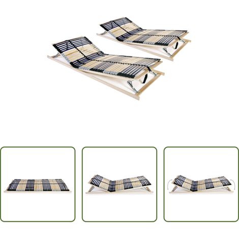 Sommier confortable -  Sommiers à lattes sans matelas 2 pcs avec 42 lattes 70x200 cm (1/5)