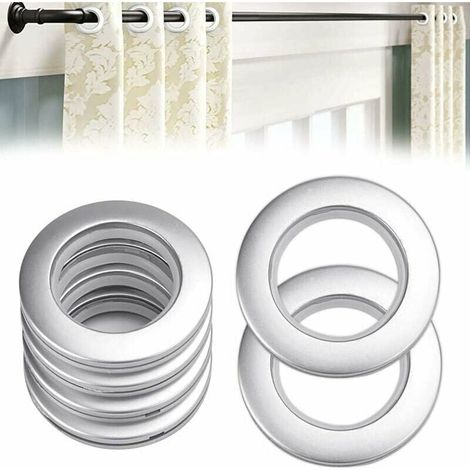 50 anneaux pour rideaux en acier inoxydable (40 mm, finition argent mate) – glissement fluide et silencieux grâce à la nanotechnologie – lot de 50 pièces