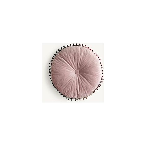 Coussin de Sol Coussin Chaise Style Scandinave, Coussin Rond 40cm Coussins de Jardin Coussin Sol Tatami pour Yoga Méditation Tea Party Balcon Salon Enfant Adultes (40cm,Rose Peau)