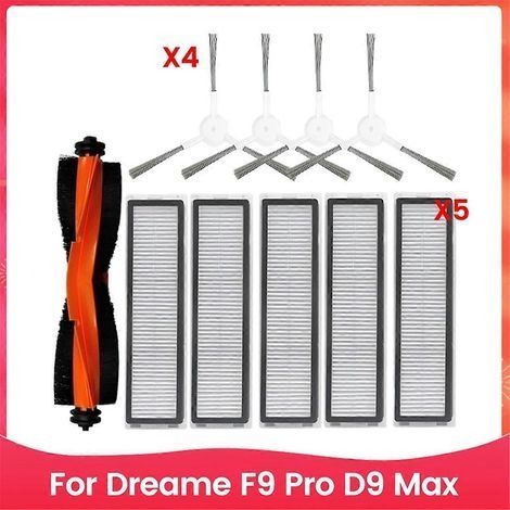 Kit Accessoires Aspirateur Dreame F9 Pro D9 Max : 1 Brosse Principale + 4 Brosses Latérales + 5 Filtres HEPA Compatible avec Dreame (1/5)