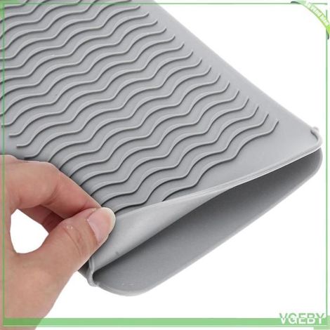 Couverture résistante à la chaleur pour lisseur - FAFEICY - Housse silicone - Gris - Antidérapante - Pliable