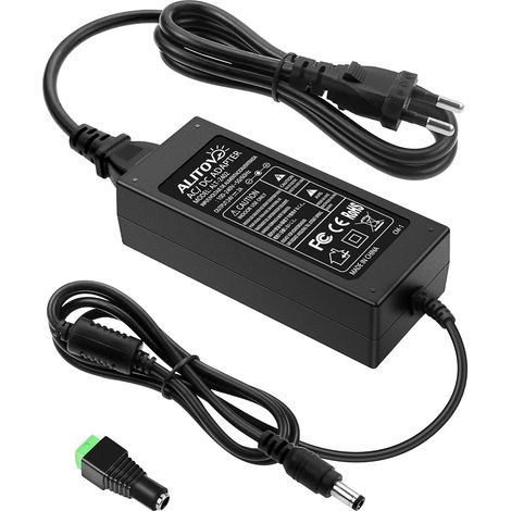Alimentation 24V 2A 48W Adaptateur AC/DC Convertisseur 24V 2A 2000mA 1,5A 1A avec Prise 5,5 mm x 2,5 mm 2,1 mm pour Bande Lumineuse LED CCTV Caméra DC Pompe Ventilateur (1/5)