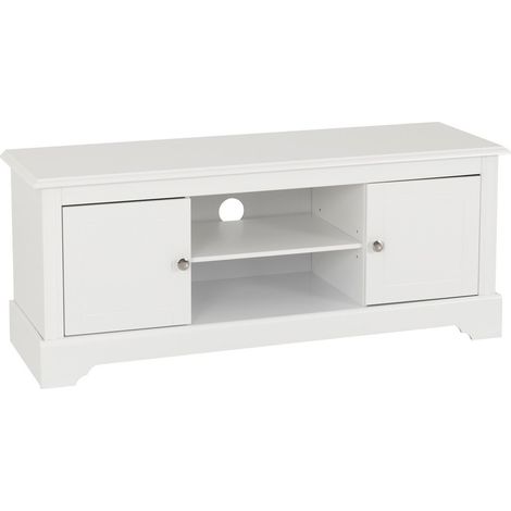 Stratford 2 Door TV Unit - L40 x W49.5 x H120 cm - White