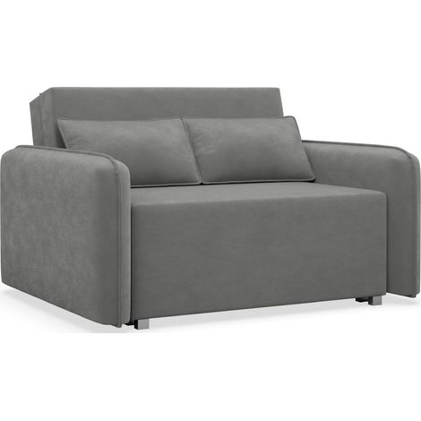Selsey Duelia – Schlafsofa 2-Sitzer mit Bettkasten, Chenille hydrophob, Dunkelgrau