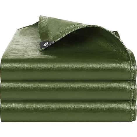 Tarpaulin Waterproof Multi-Purpose Fabric Tarpaulin with Eyelets Anti-Tear UV Tarpaulin for Garden Furniture Trampoline Car Green (1/5)