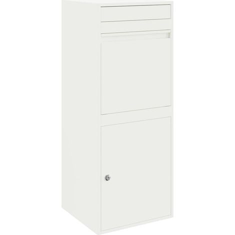 Boîte de dépôt de colis avec porte Blanc 41 x 38 x 103 cm Acier (1/5)