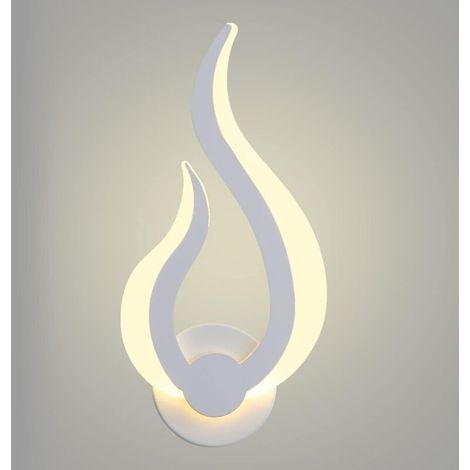 Applique Murale Intérieur LED, 10W Lampe Murale Moderne, Forme de Flamme Mural Veilleuse 3000K Blanc Chaud pour Cuisine Escalier Chambre Couloir, 220V IP20 [Classe énergétique E] (1/5)