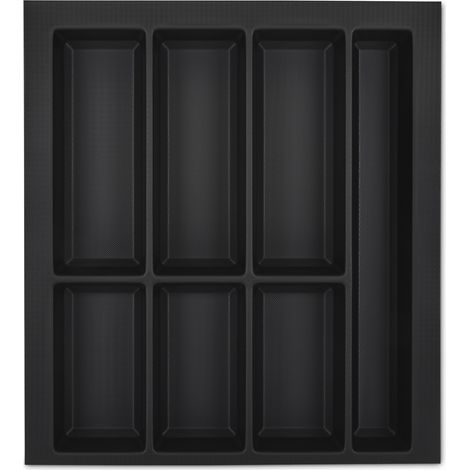 ORGA-BOX VII Besteckeinsatz  Besteckkasten schwarz 500 mm mit Softtouch Oberfläche (1/5)