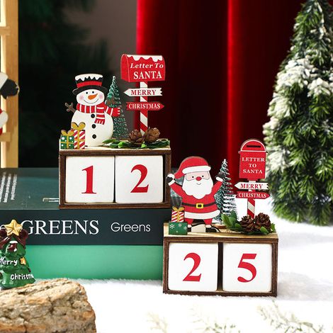 Calendrier de l'Avent en bois, compte à rebours, décoration murale, panneau de bienvenue pour la porte d'entrée, Joyeux Noël, décoration pour enfants, famille et amis, cadeau, décoration rustique pour (1/5)