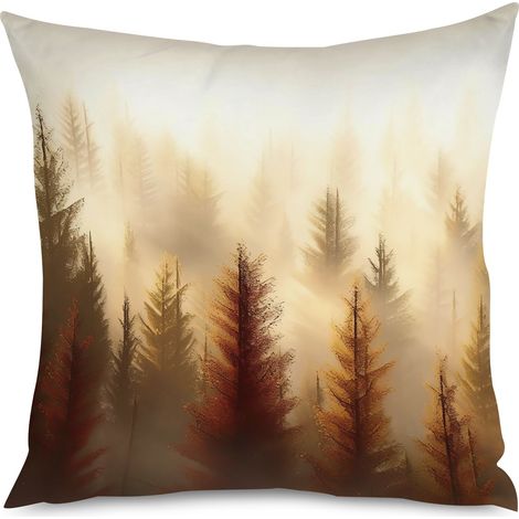 Housse de coussin paysage de forêt mystérieuse (1/5)