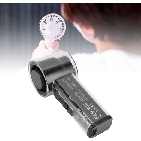 Mini-Akku-Ventilator: 100 Geschwindigkeitsstufen, Metallgehäuse, 3000 mAh Akku, Digitalanzeige, Schwarz, ideal für Reisen und Camping (1/5)