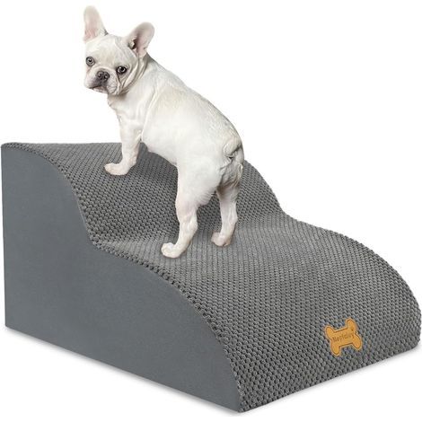 Hundetreppe mit 2 Stufen, hochdichtem Schaumstoff, abnehmbarem Bezug, rutschfester Unterseite, für Bett oder Sofa (1/5)