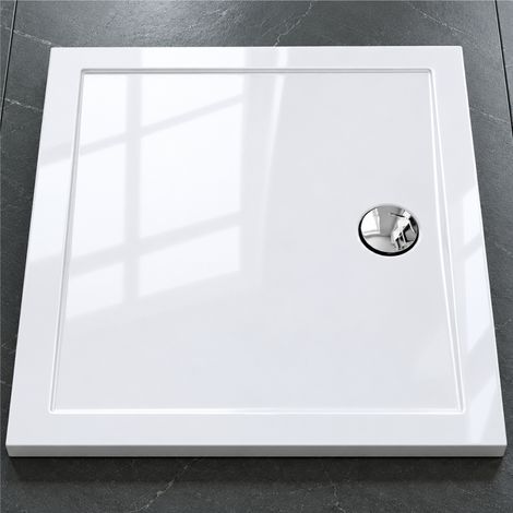 Mai & Mai Receveur de Couche Bac à Douche 75x90x4cm en Acrylique Blanc Rectangulaire F2