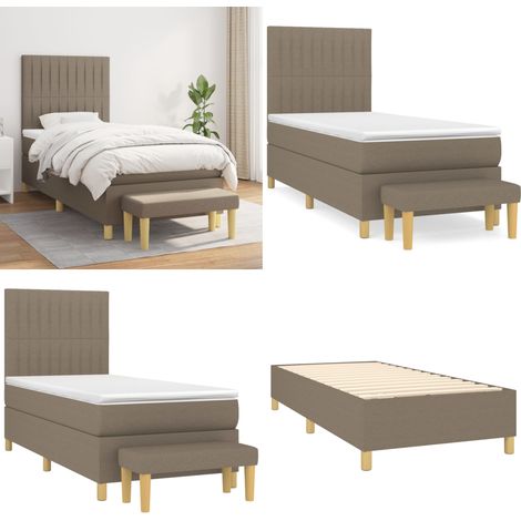 Boxspringbett mit Matratze Taupe 80x200 cm Stoff - Boxspringbett - Doppelbett - Bettenrahmen - Schlafsofa - Lattenrost - Home & Living (1/5)