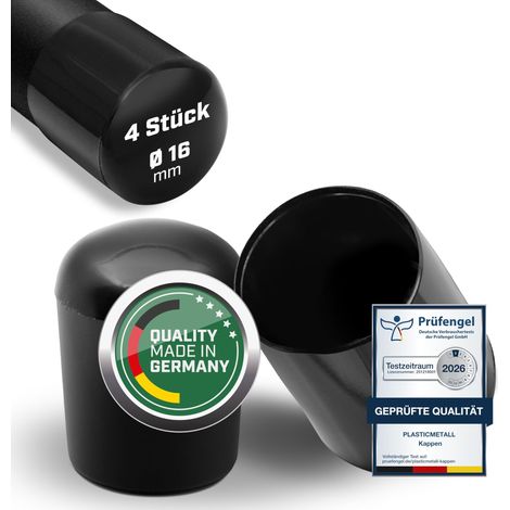 Lot de 4 capuchons de protection ronds en PVC de 16 mm - Protection pour les pieds de chaise, les pieds de table, les tringles à rideaux - Embouts tubulaires (1/5)