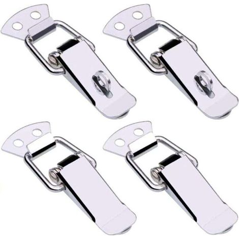 Verstellbarer Edelstahl-Schnellverschluss, Edelstahl-Hebelklemme, Spannschloss, Kastenschloss für Koffer, Werkzeugkasten, Schublade, 4-teilig, 90 x 32 mm – Crezuo