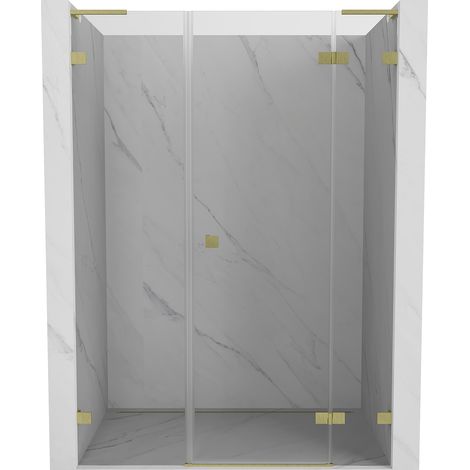 Mexen Lunar L Duschabtrennung rechte Tür 120 cm, transparent, gebürstetes Gold - 834SL-120-050-55-00-P (1/5)