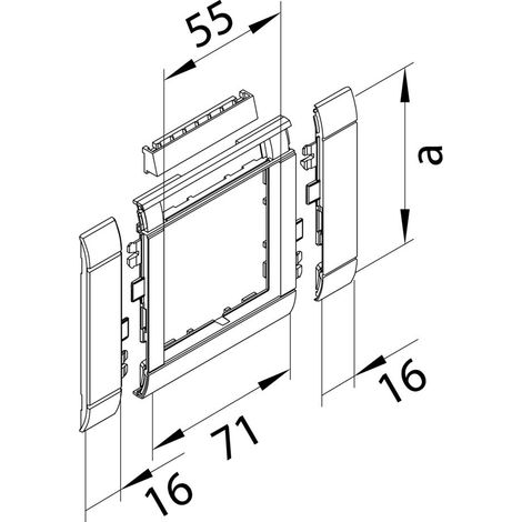 Hager Rahmenblende 55 modular BRH/A/S OT120 h.frei verkehrsweiß (1/5)