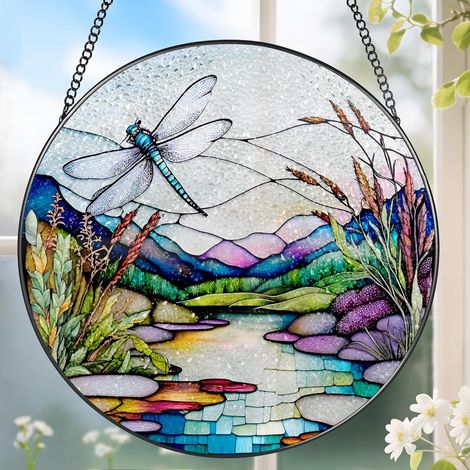 Attrape-soleil en vitrail 20 cm – Décoration suspendue pour mur et porte, cadeau Noël, Fête des Mères ou anniversaire (1/4)